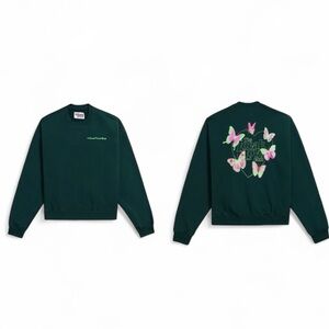 The Local Love Club Aura Crewneck Sweatshirt Green pullover Graphic Small